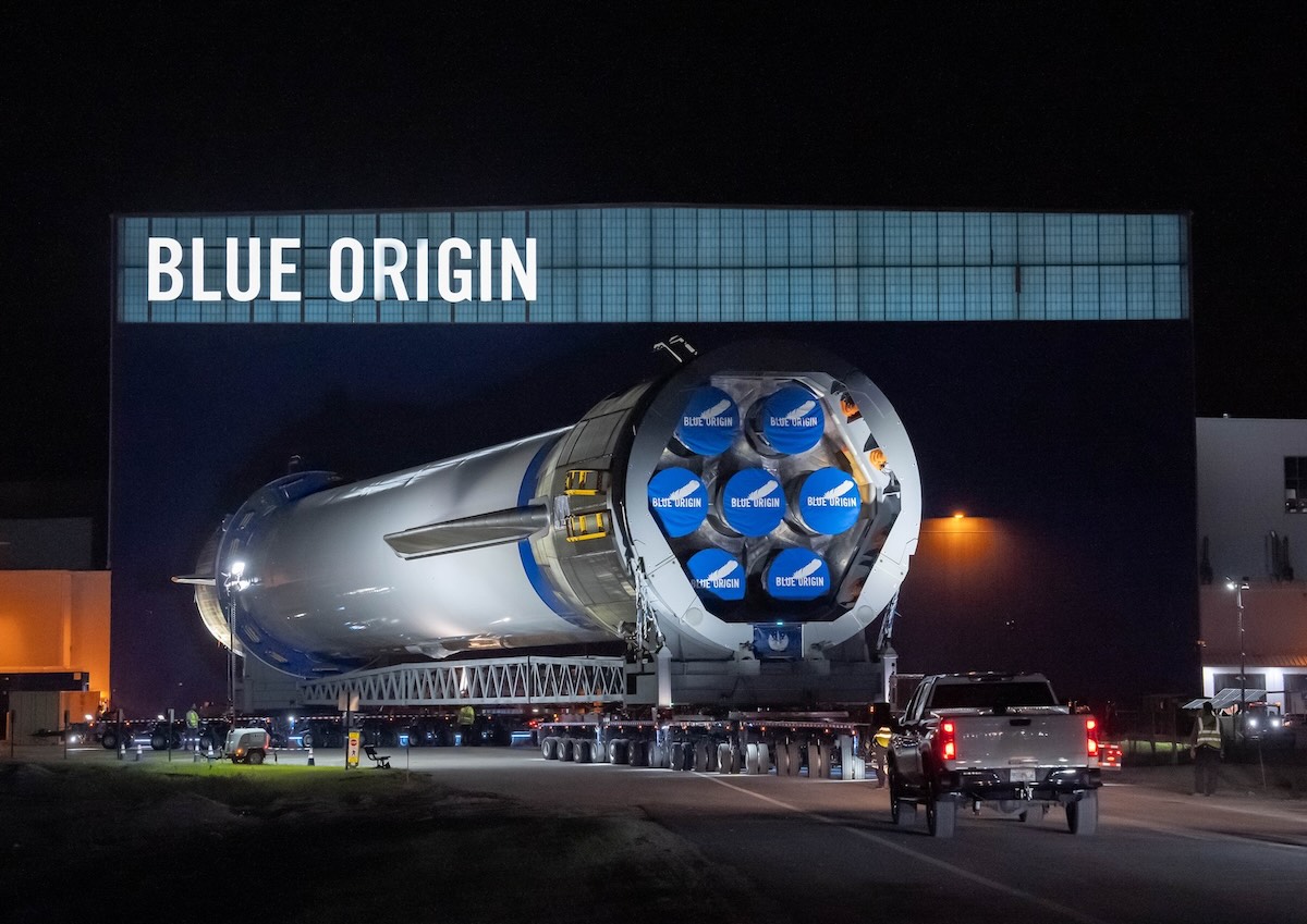 De eerste trap van New Glenn (beeld: Blue Origin)